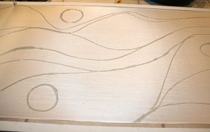 silk scarf with glue resist