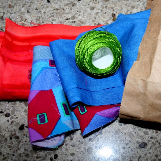 The contents of my challenge bag